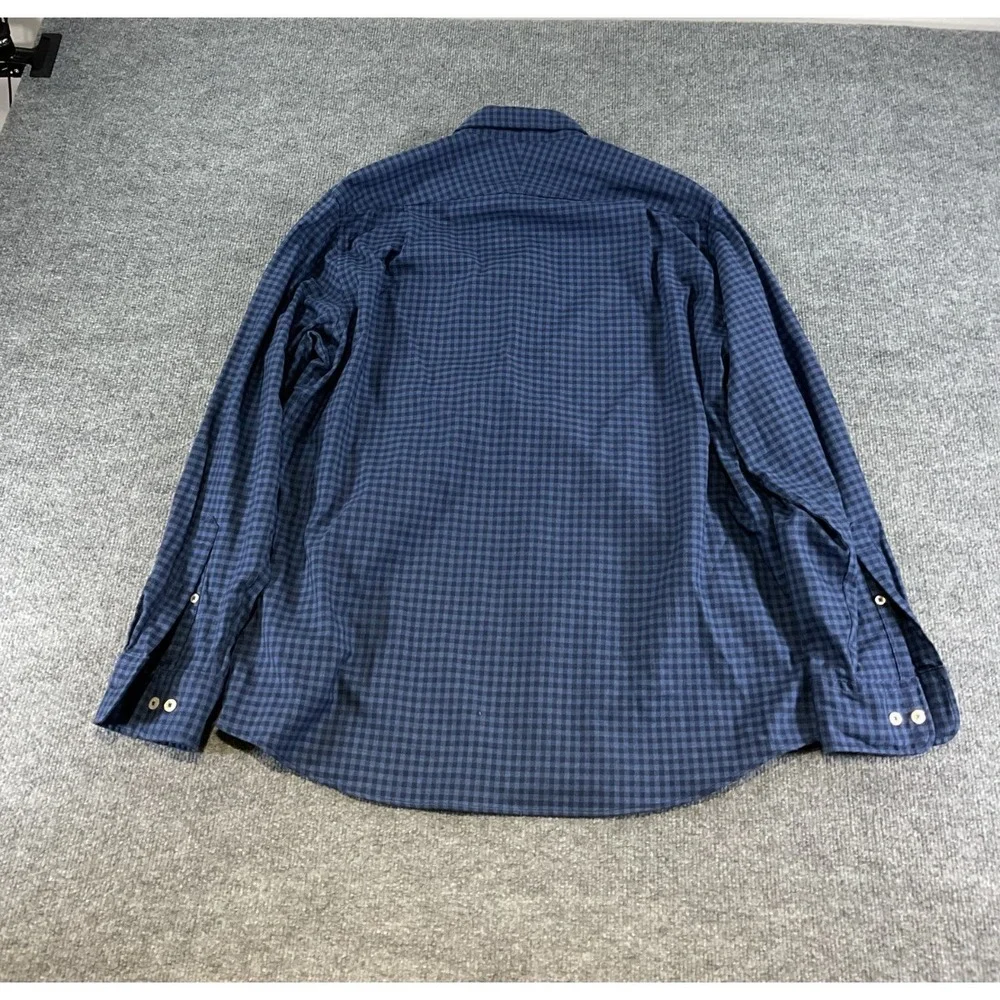 Charles Tyrwhitt Classic Fit Shir Men's Large Blue Check Button Down Long sleeve